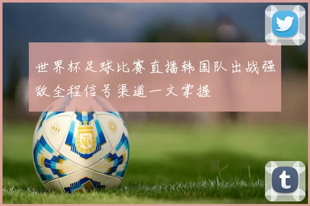 世界杯足球比赛直播韩国队出战强敌全程信号渠道一文掌握